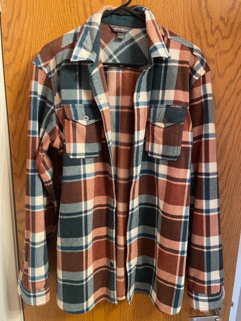 Eddie Bauer Microfleece Button Down, Mens L Tall